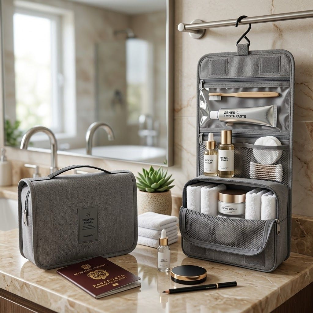 COSMETIQUERA ORGANIZADORA GRANDE – IMPERMEABLE Y PORTÁTIL – ENVÍO GRATIS 🇨🇴