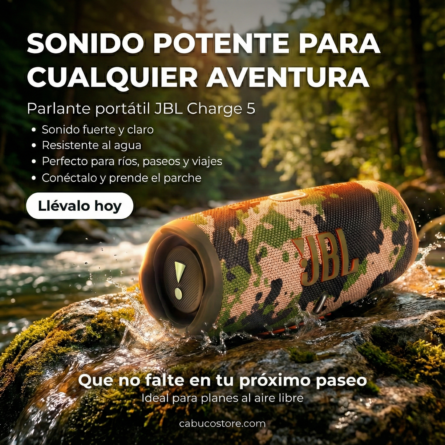 PARLANTE PORTÁTIL JBL CHARGE 5 – RESISTENTE AL AGUA – ENVÍO GRATIS 🇨🇴