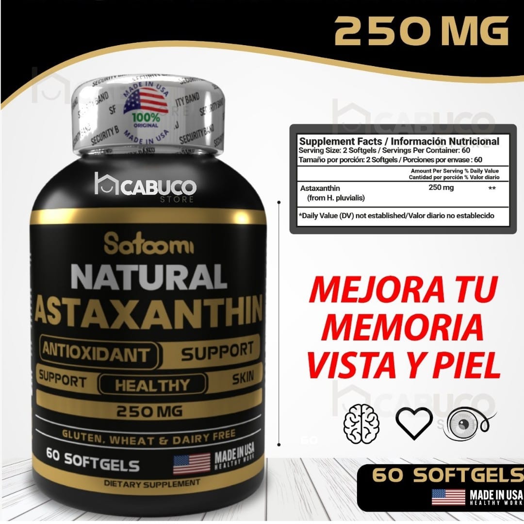 ASTAXANTHIN X 60 – ANTIOXIDANTE PREMIUM – PROTECCIÓN CELULAR, PIEL Y ENERGÍA NATURAL – ENVÍO GRATIS 🇨🇴