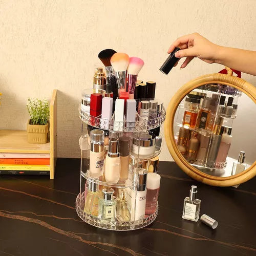 ORGANIZADOR DE MAQUILLAJE GIRATORIO 360° - ENVÍO GRATIS 🇨🇴