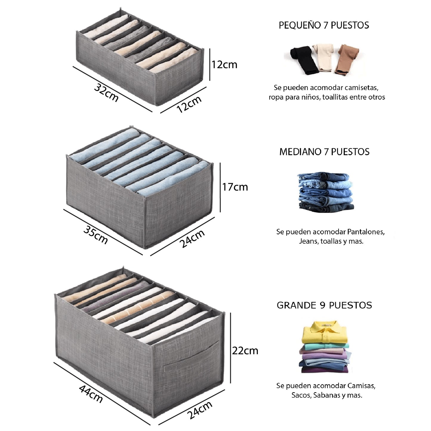 SET DE 3 ORGANIZADORES DE ROPA – ¡LLÉVATE 3 POR EL PRECIO DE 1! - ENVÍO GRATIS 🇨🇴