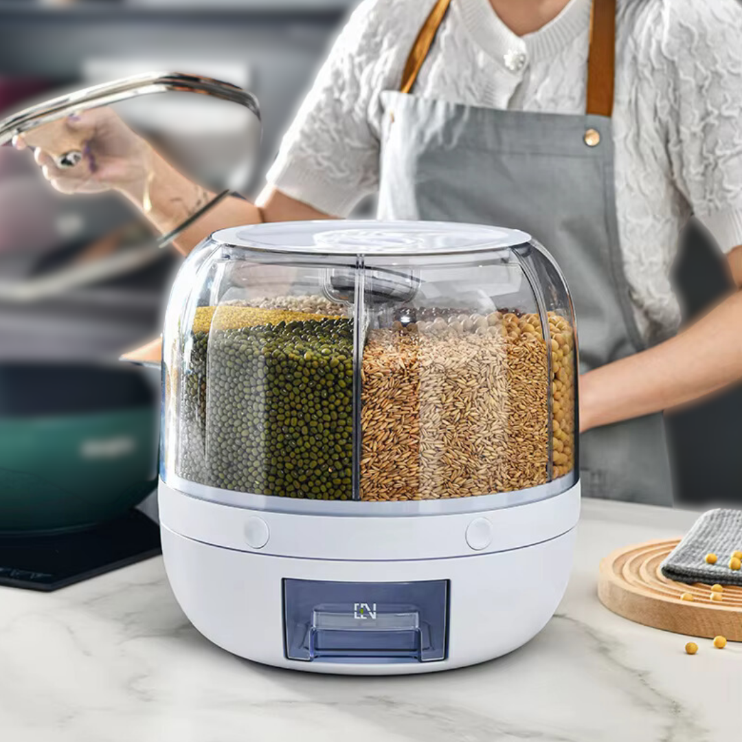 DISPENSADOR DE ALIMENTOS GIRATORIO 6 EN 1 – ENVÍO GRATIS 🇨🇴