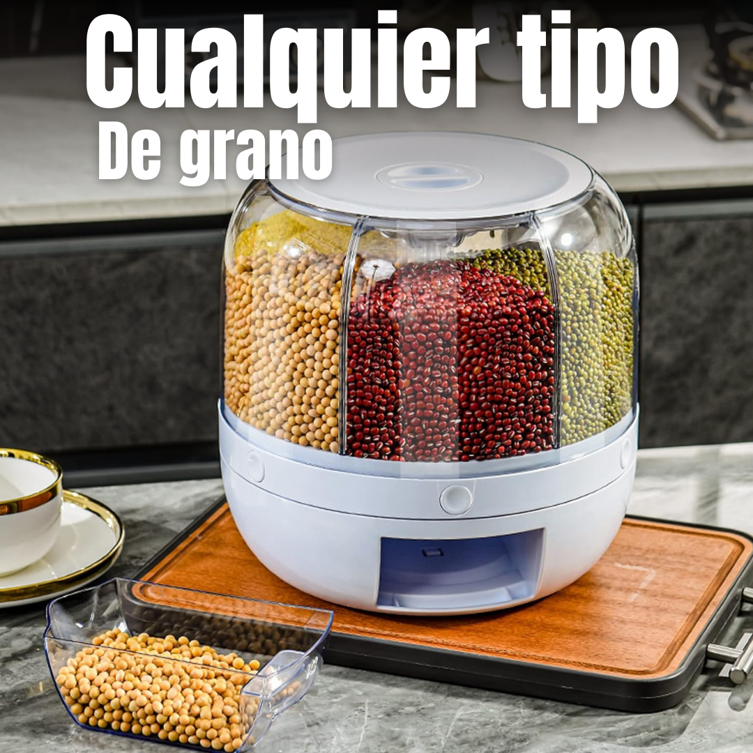 DISPENSADOR DE ALIMENTOS GIRATORIO 6 EN 1 – ENVÍO GRATIS 🇨🇴