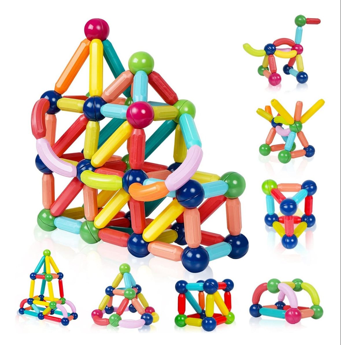 SET MAGNÉTICO DE CONSTRUCCIÓN 3D - ENVÍO GRATIS 🇨🇴