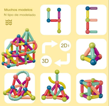 SET ARMATODO DE BLOQUES MAGNÉTICOS CON MALETA  - ENVÍO GRATIS 🇨🇴