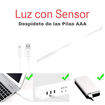 BARRA DE LUZ LED CON SENSOR DE MOVIMIENTO 45 CM - ENVÍO GRATIS 🇨🇴