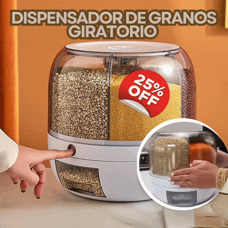 DISPENSADOR DE ALIMENTOS GIRATORIO 6 EN 1 – ENVÍO GRATIS 🇨🇴