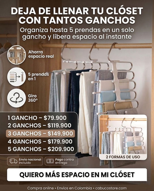 GANCHO PLEGABLE 5 PUESTOS –  ENVÍO GRATIS 🇨🇴