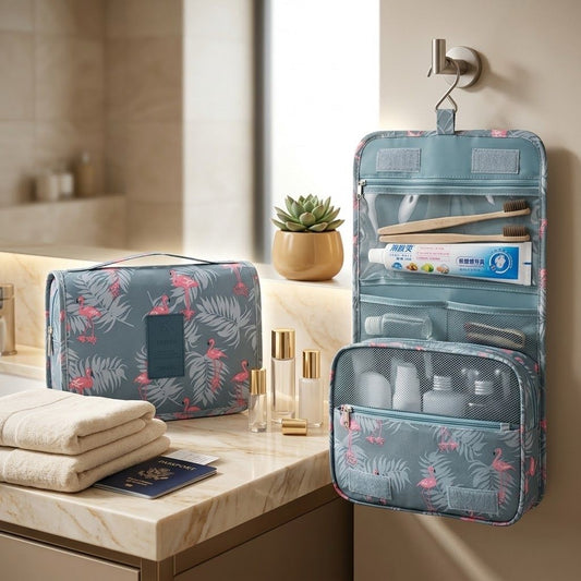 COSMETIQUERA ORGANIZADORA GRANDE – IMPERMEABLE Y PORTÁTIL – ENVÍO GRATIS 🇨🇴