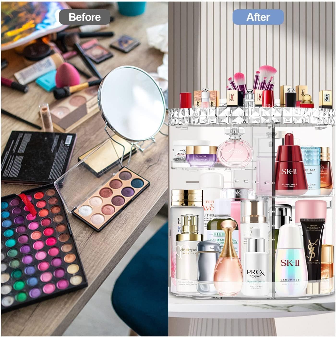 ORGANIZADOR DE MAQUILLAJE GIRATORIO 360° - ENVÍO GRATIS 🇨🇴