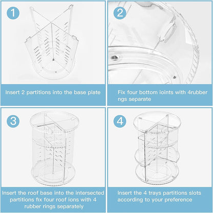 ORGANIZADOR DE MAQUILLAJE GIRATORIO 360° - ENVÍO GRATIS 🇨🇴
