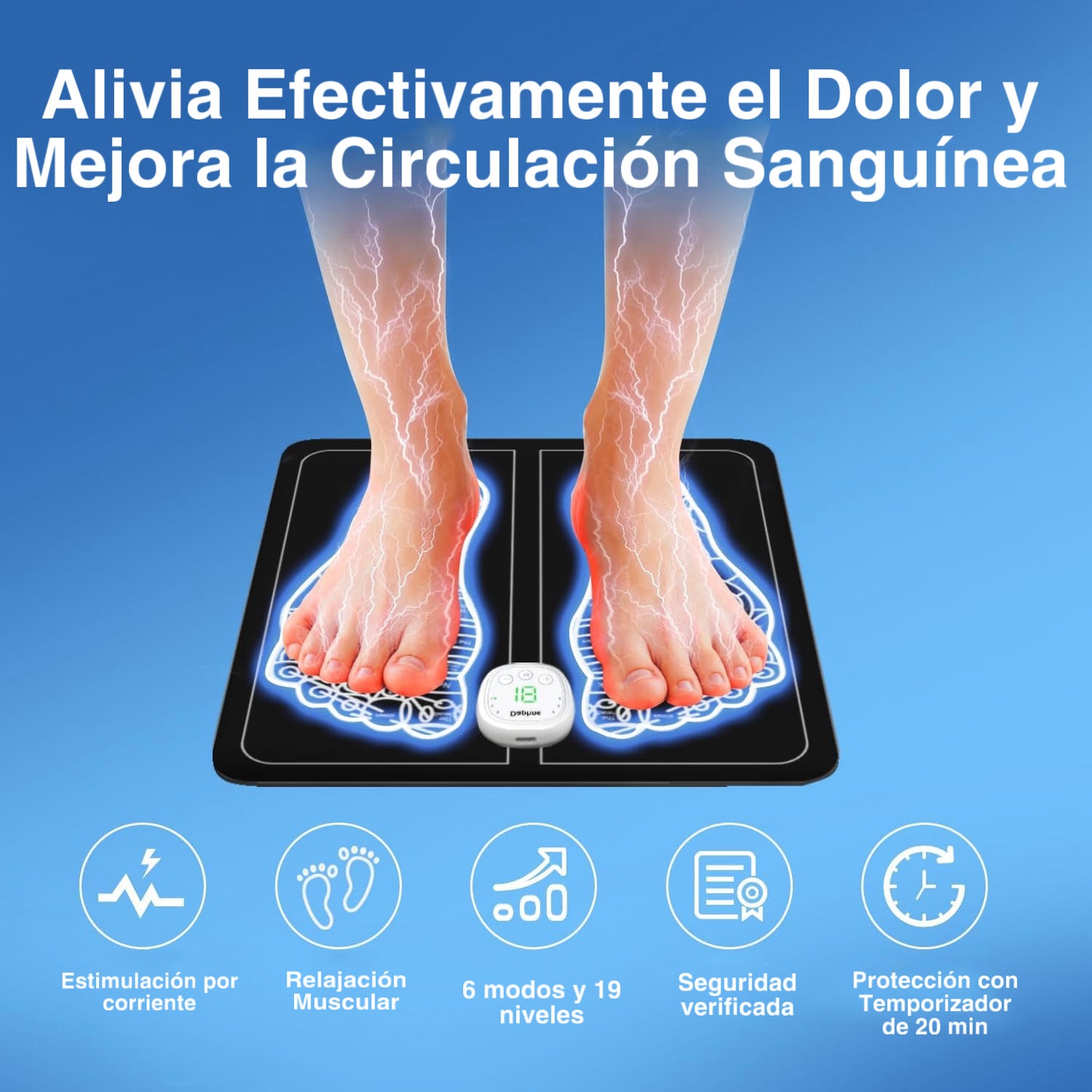 MASAJEADORA PARA PIES - ELECTROESTIMULADOR EMS - ENVÍO GRATIS