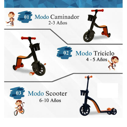 TRICICLO 3 EN 1: MONOPATÍN, BICI Y TRICICLO EN UN SOLO JUGUETE – ENVÍO GRATIS 🇨🇴