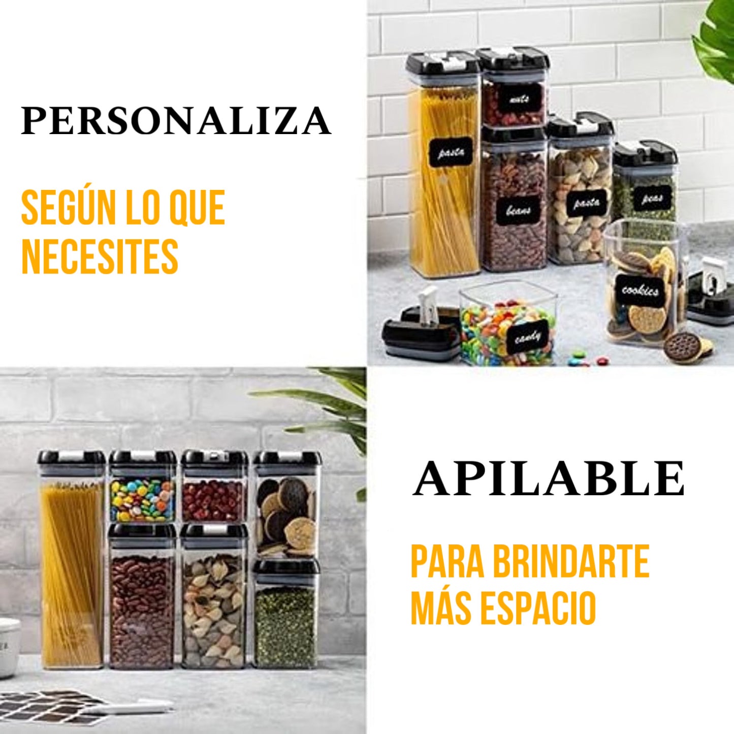 SET DE RECIPIENTES HERMÉTICOS PARA COMIDA (7 PIEZAS) - ENVÍO GRATIS 🇨🇴