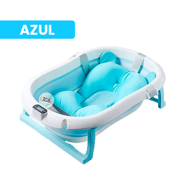 BAÑERA PLEGABLE CON TERMÓMETRO Y COJÍN - ENVÍO GRATIS 🇨🇴