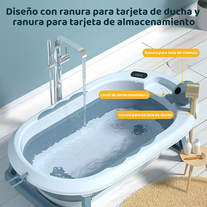 BAÑERA PLEGABLE CON TERMÓMETRO Y COJÍN - ENVÍO GRATIS 🇨🇴