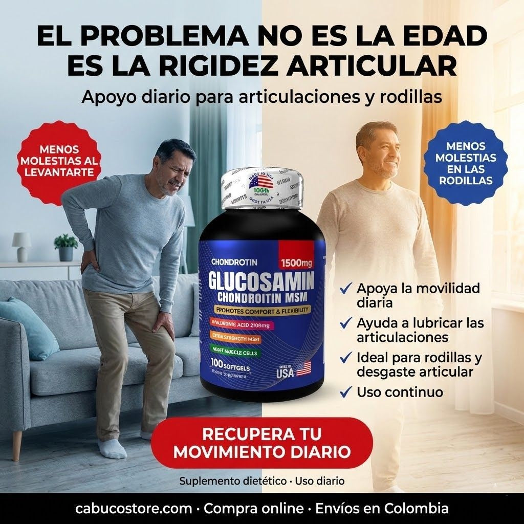 GLUCOSAMINA + CONDROITINA + MSM – MUÉVETE SIN DOLOR NI RIGIDEZ - PARA RODILLAS Y ARTICULACIONES - ENVÍO GRATIS 🇨🇴
