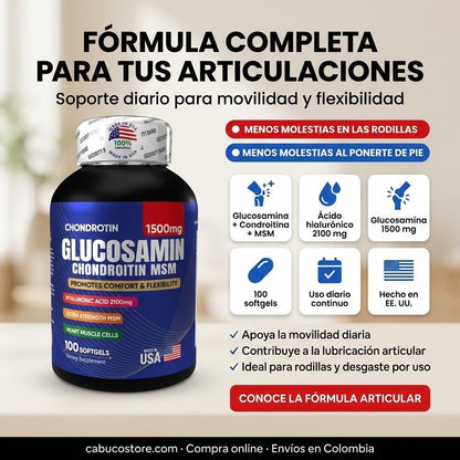 GLUCOSAMINA + CONDROITINA + MSM – MUÉVETE SIN DOLOR NI RIGIDEZ - PARA RODILLAS Y ARTICULACIONES - ENVÍO GRATIS 🇨🇴