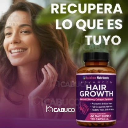 HAIR GROWTH – TRATAMIENTO VITAMÍNICO PARA EL CRECIMIENTO DEL CABELLO – BIOTINA + COLÁGENO – FÓRMULA 3 EN 1 – ENVÍO GRATIS 🇨🇴
