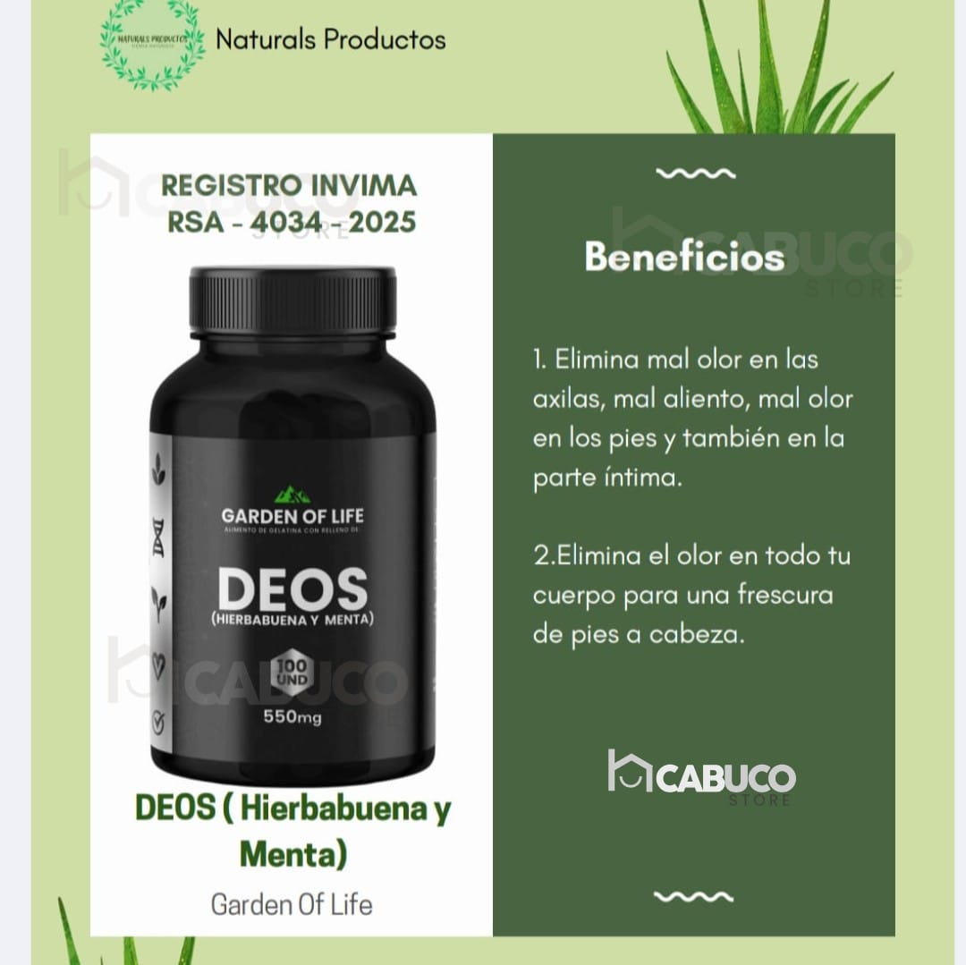 DEOS HIERBABUENA Y MENTA 550 MG – BIENESTAR DIGESTIVO Y RESPIRACIÓN FRESCA – CONFORT NATURAL DIARIO – ENVÍO GRATIS 🇨🇴