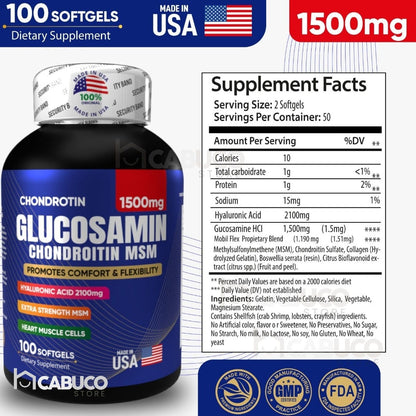 GLUCOSAMINA + CONDROITINA + MSM – MUÉVETE SIN DOLOR NI RIGIDEZ - PARA RODILLAS Y ARTICULACIONES - ENVÍO GRATIS 🇨🇴