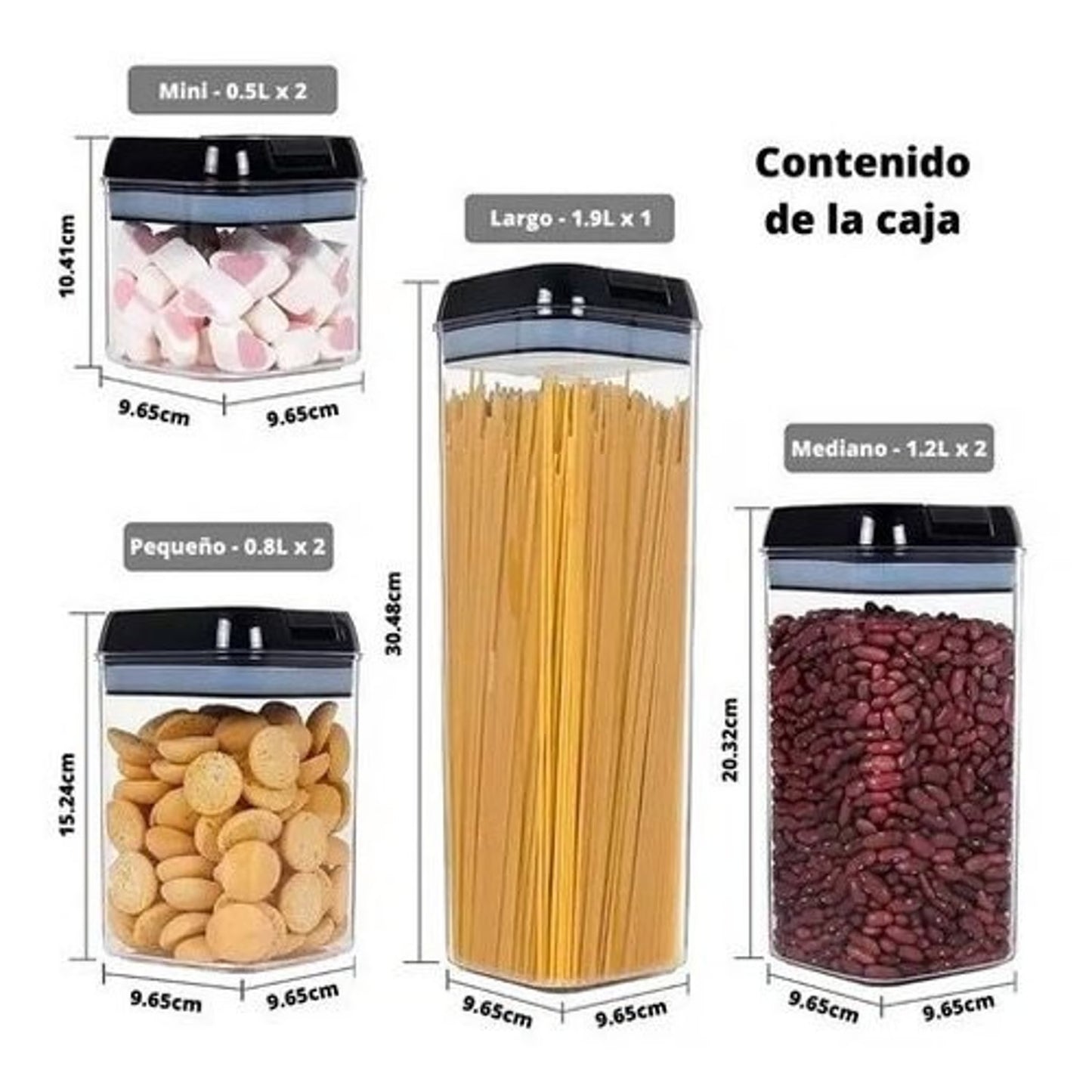 SET DE RECIPIENTES HERMÉTICOS PARA COMIDA (7 PIEZAS) - ENVÍO GRATIS 🇨🇴